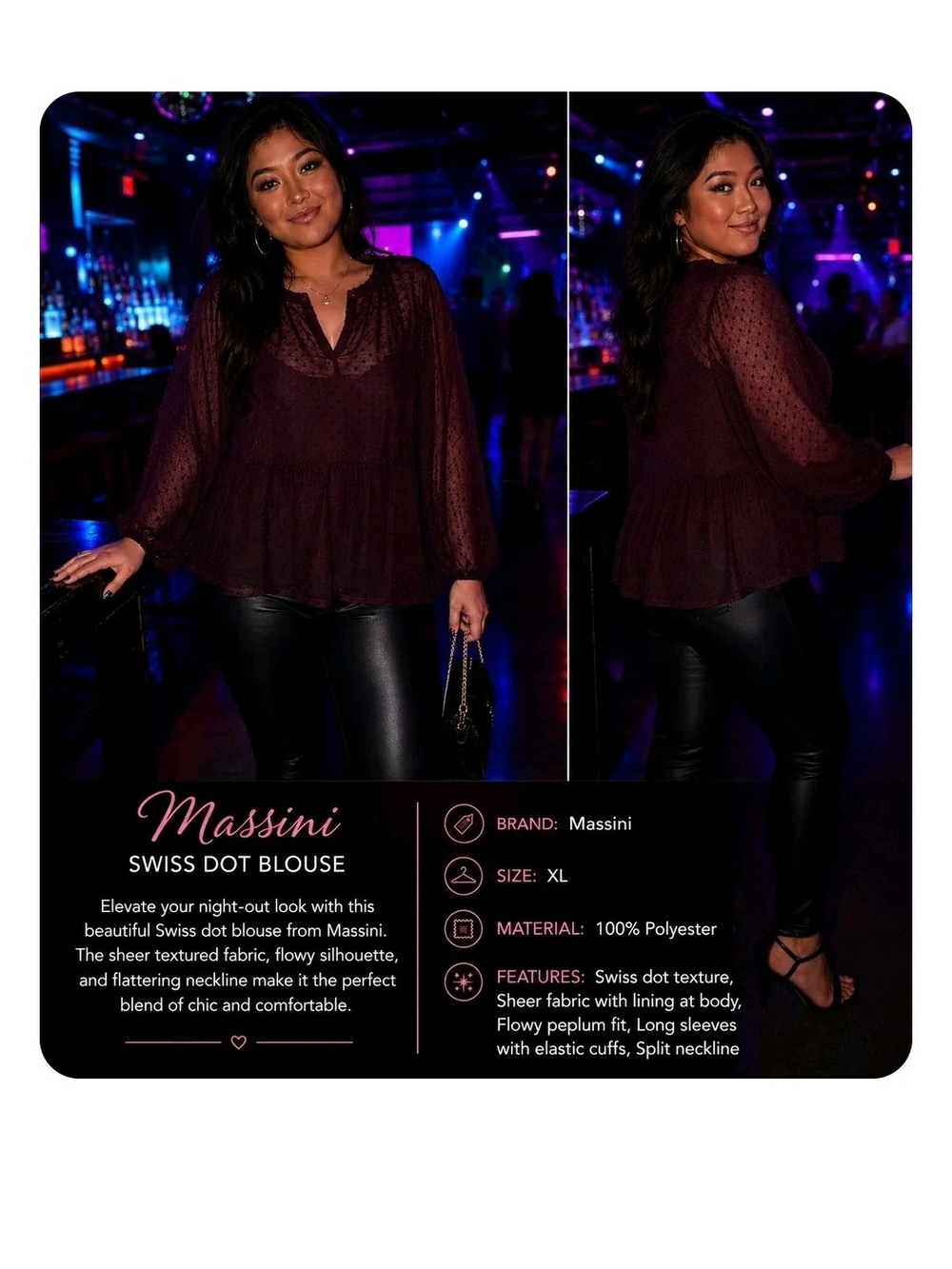 P17 Massini XL Sheer Swiss Dot Blouse
